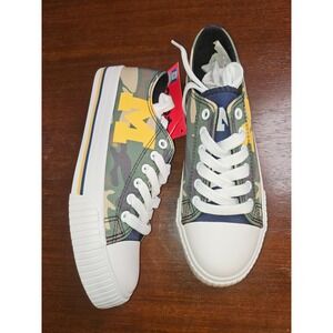 Foco NCAA Michigan Wolverines Women's Camo Low Top‎ Canvas Shoes Size 7 NEW
